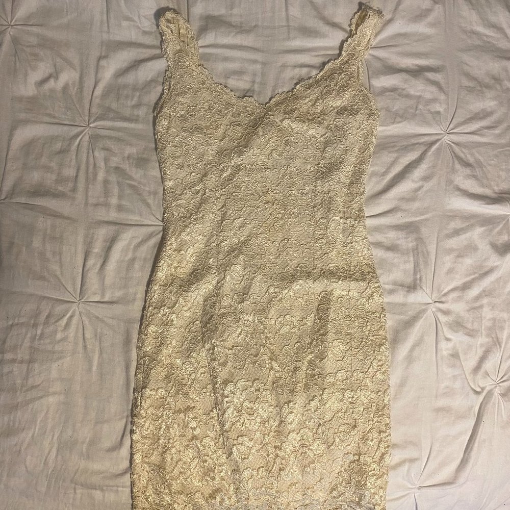 Moda International Vintage Cream Lace Dress Size 4